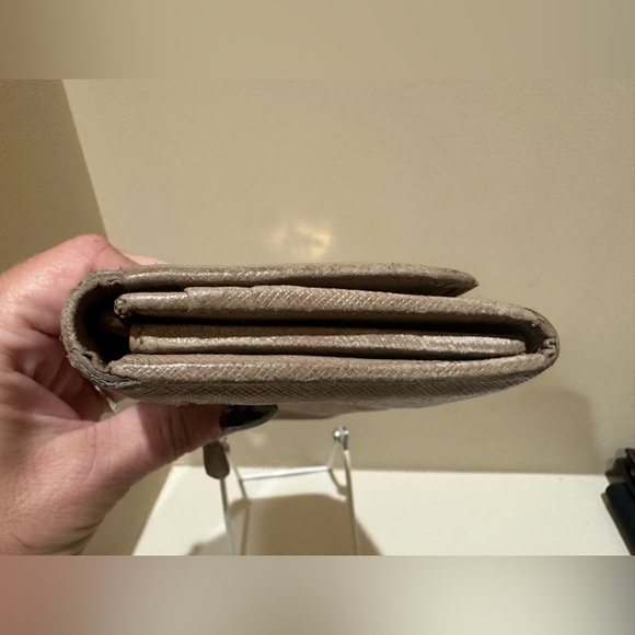 Prada Taupe Bow Continental Double snap Wallet - Picture 3 of 11